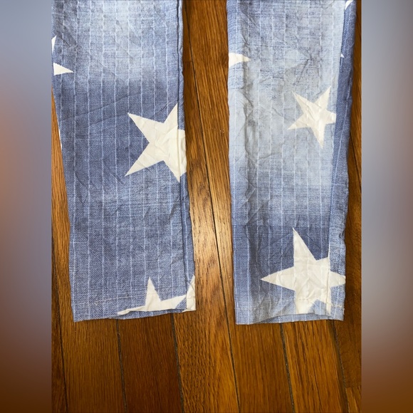 NWT Venti6 Italy Rare Blue White Stars Stripe Textured Skinny Thin Pants Size S - Picture 15 of 15